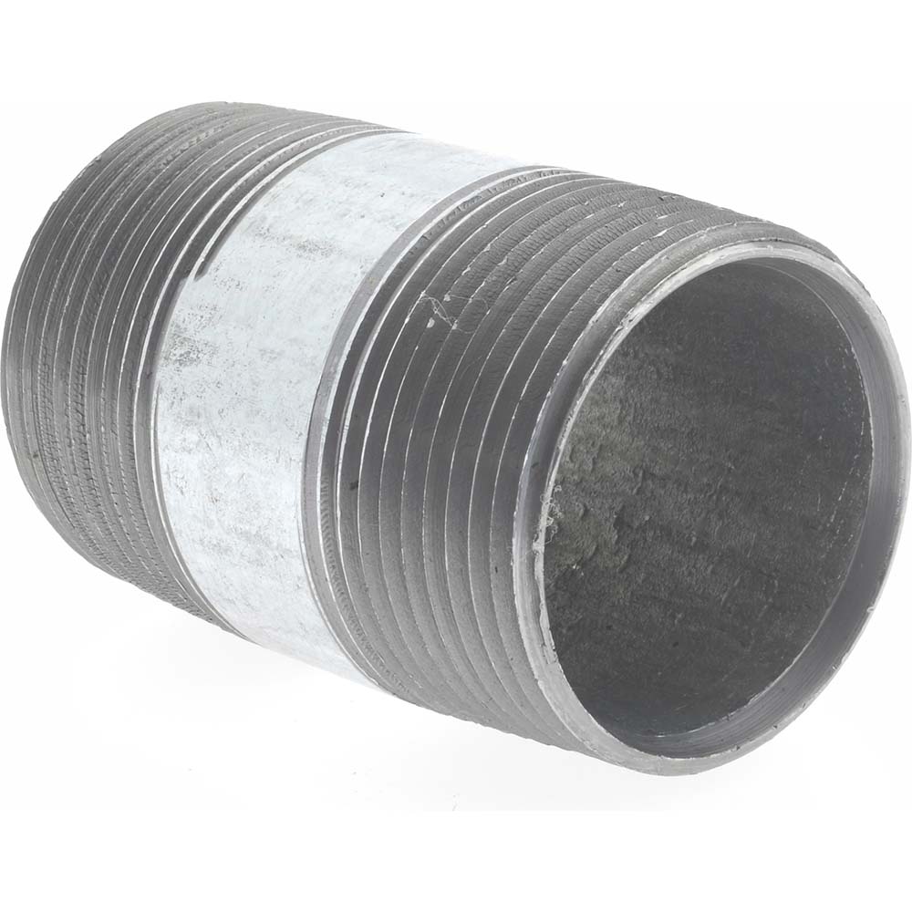 Value Collection Galvanized Pipe Nipple: 1-1/4", 2-1/2" Long, Schedule 40, Steel - MSCNG07025