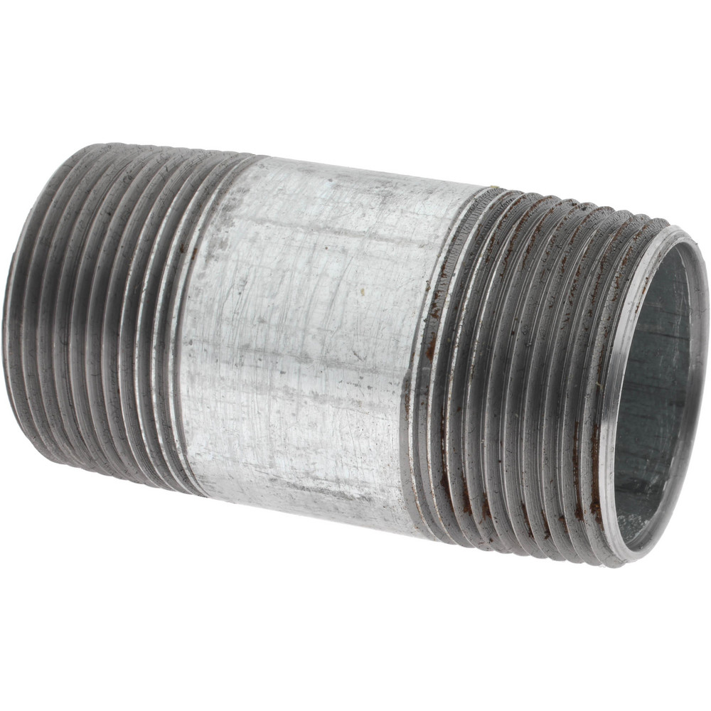 Value Collection Galvanized Pipe Nipple: 1-1/4", 2-1/2" Long, Schedule 40, Steel - MSCNG07025