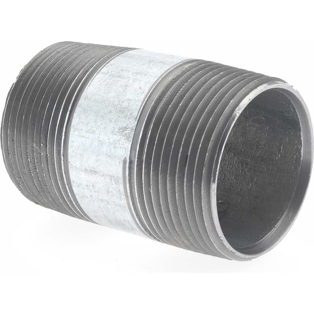 Value Collection Galvanized Pipe Nipple: 1-1/4", 2-1/2" Long, Schedule 40, Steel - MSCNG07025