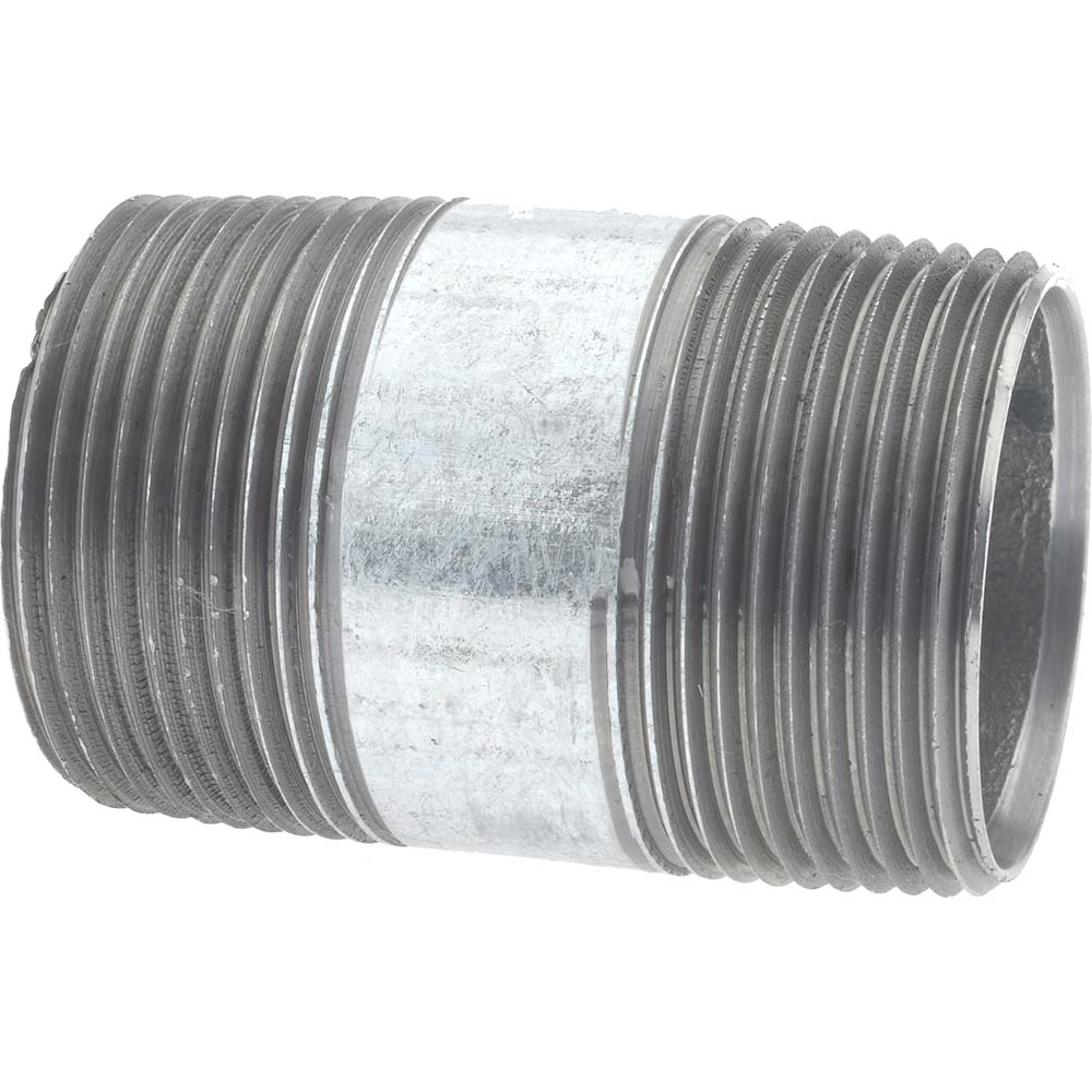 Value Collection Galvanized Pipe Nipple: 1-1/4", 2-1/2" Long, Schedule 40, Steel - MSCNG07025