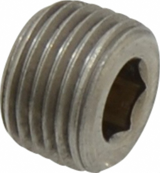 Merit Brass Pipe Square Head Plug: 1/8", 316 Stainless Steel - K417A-02