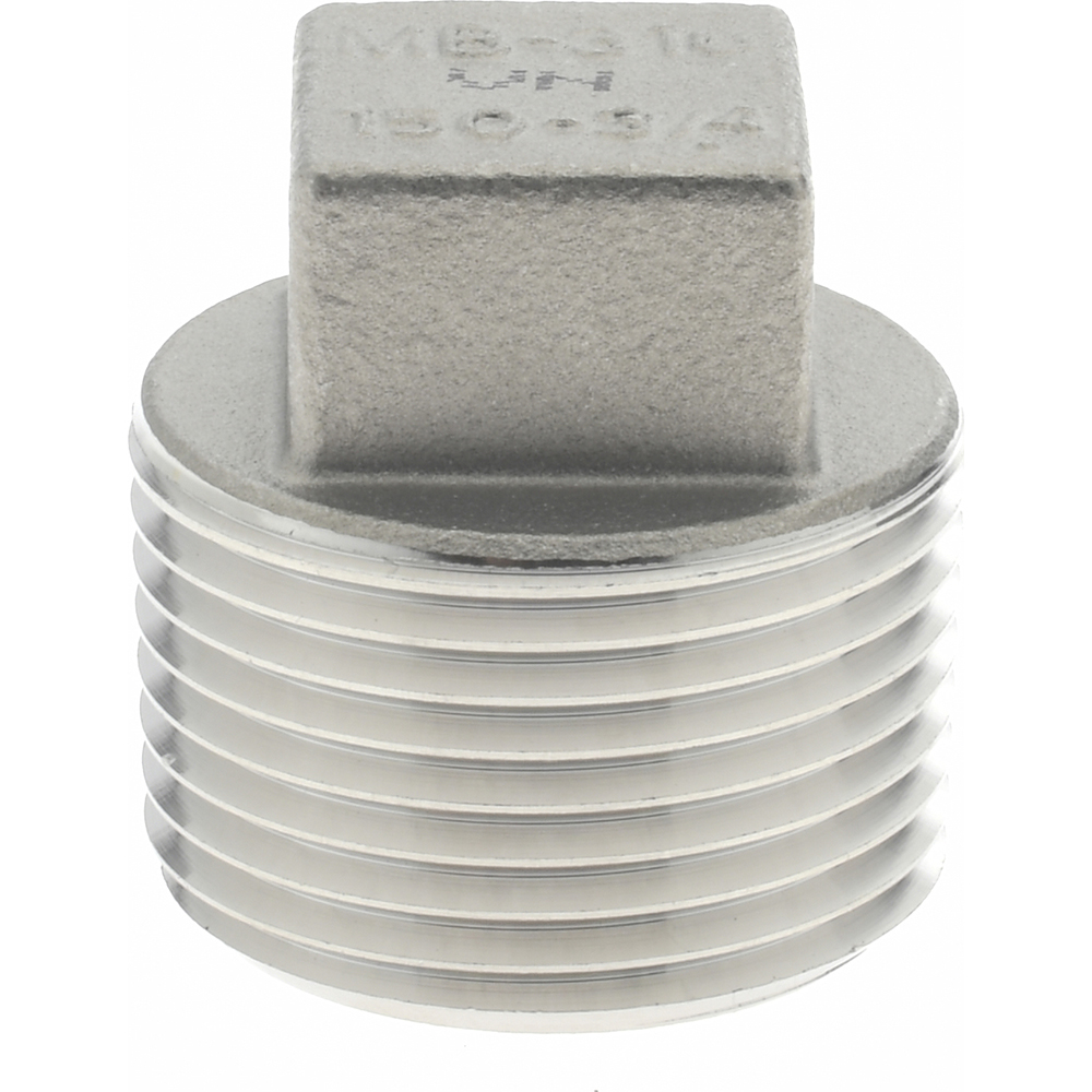 Merit Brass Pipe Square Head Plug: 1/8", 316 Stainless Steel - K417A-02
