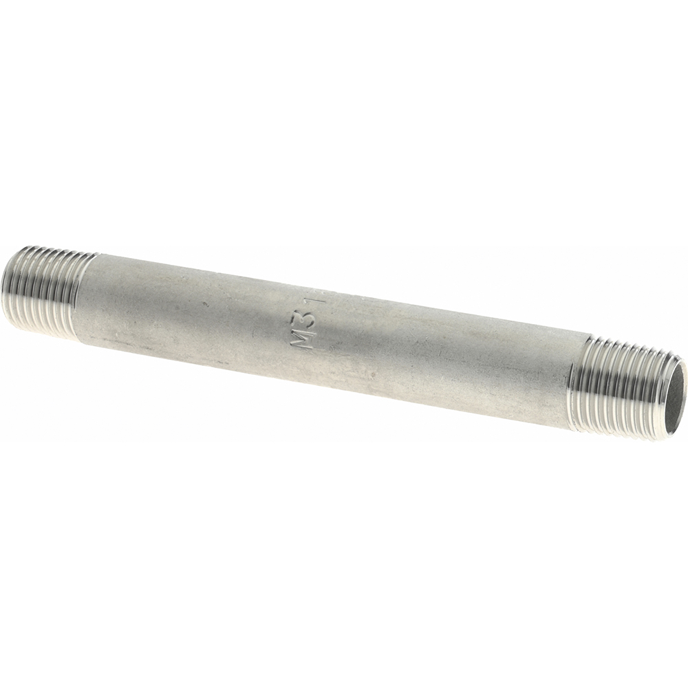 Value Collection Stainless Steel Pipe Nipple: 1/8" Pipe, Grade 316 & 316L - 6BN1/8*3