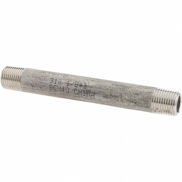 Value Collection Stainless Steel Pipe Nipple: 1/8" Pipe, Grade 316 & 316L - 6BN1/8*3