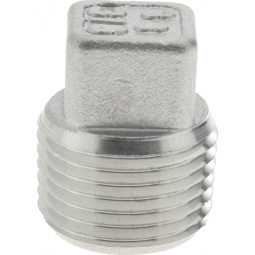 Merit Brass Pipe Square Head Plug: 3/4", 316 Stainless Steel - K617-12