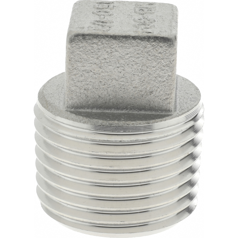 Merit Brass Pipe Square Head Plug: 3/4", 316 Stainless Steel - K617-12