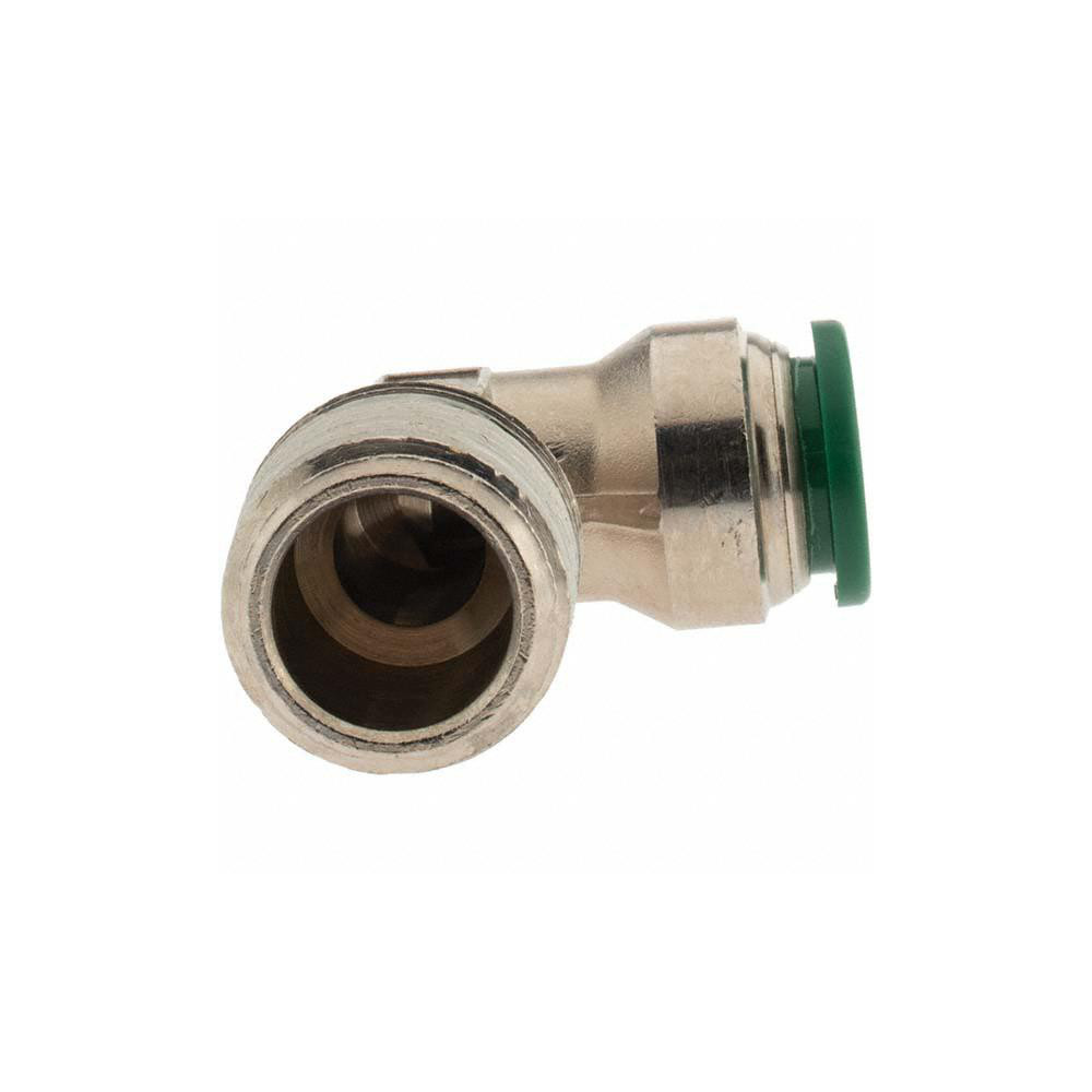 Parker Push-to-Connect Tube x MNPT x Tube x Male Fitting: 90 deg Elbow, NPTF, 1/2" OD - KP82641