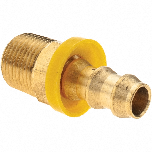 Value Collection Barbed Push-On Hose Male Connector: 3/8" NPTF, Brass - 2750002830