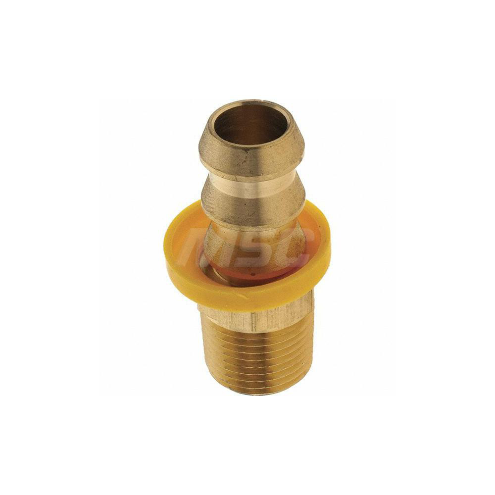 Value Collection Barbed Push-On Hose Male Connector: 3/8" NPTF, Brass - 2750002830
