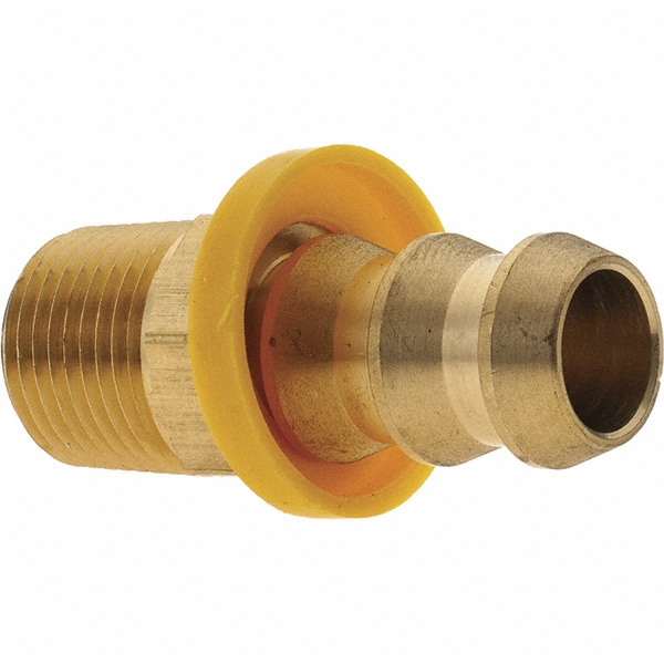 Value Collection Barbed Push-On Hose Male Connector: 3/8" NPTF, Brass - 2750002830
