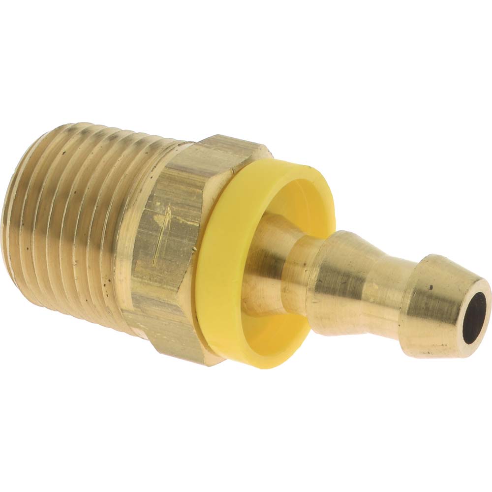 Value Collection Barbed Push-On Hose Male Connector: 3/8" NPTF, Brass - 2750002830