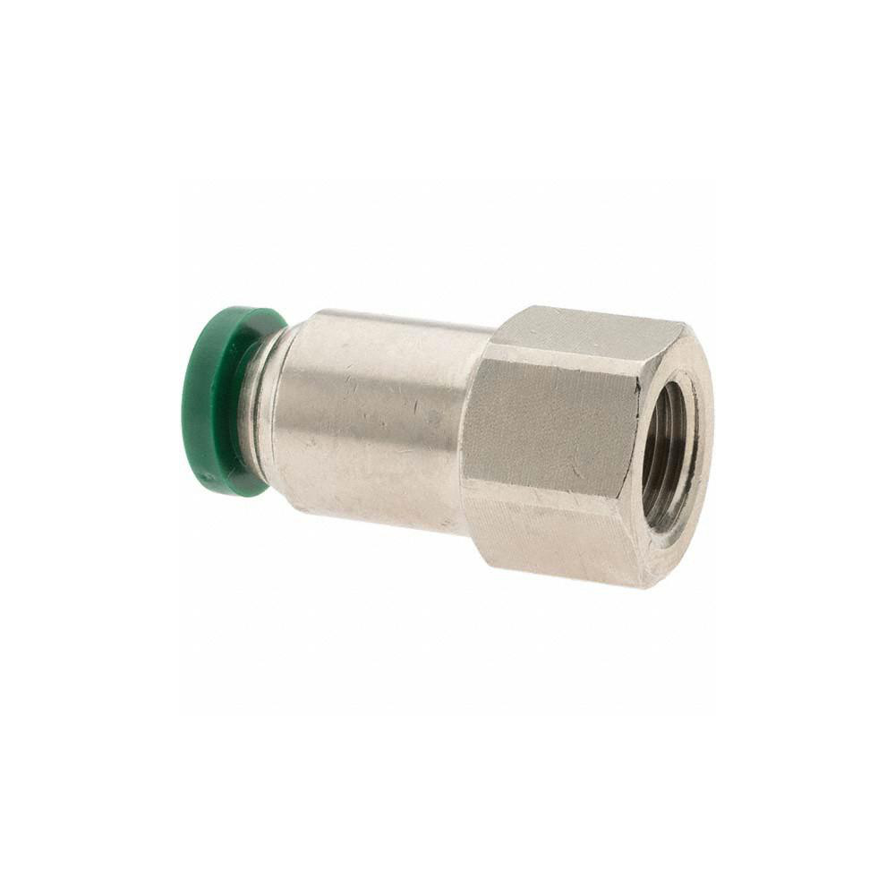 Parker Push-to-Connect Tube x FNPT x Tube x Female Fitting: Connector, NPTF, 1/4" OD - 12501