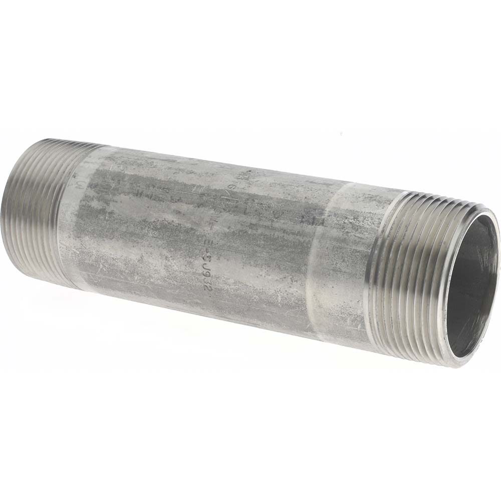 Merit Brass Stainless Steel Pipe Nipple: 3/8" Pipe, Grade 316 & 316L - 6006-350
