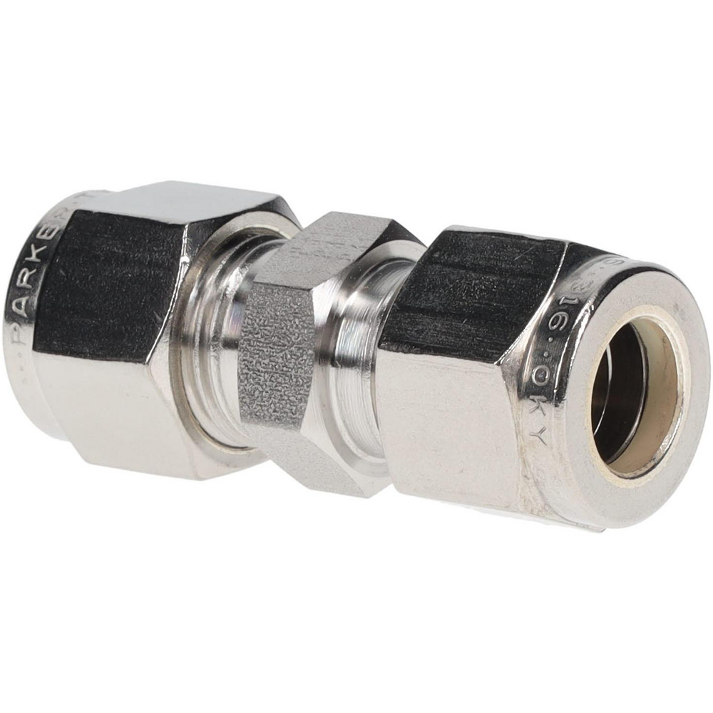 Parker Compression Tube Connector: 1/4-18, 3/8" Tube OD, Compression x FNPT - 6FSC4N-316