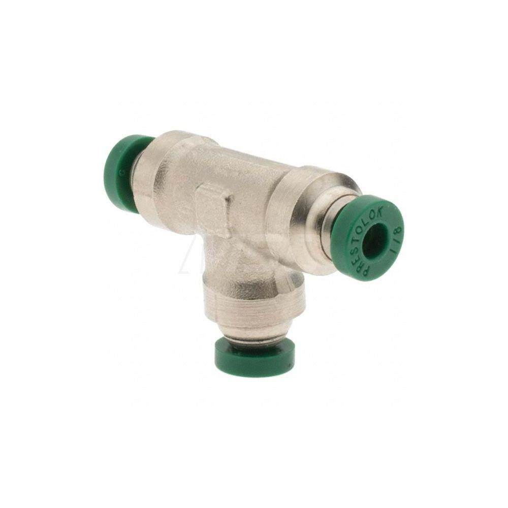 Parker Push-to-Connect Tube x Tube Fitting: Union Tee, 1/8" OD - 12565