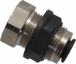 Legris Push-to-Connect Tube x Tube Fitting: Bulkhead Union, 1/2" OD - 3116 62 00