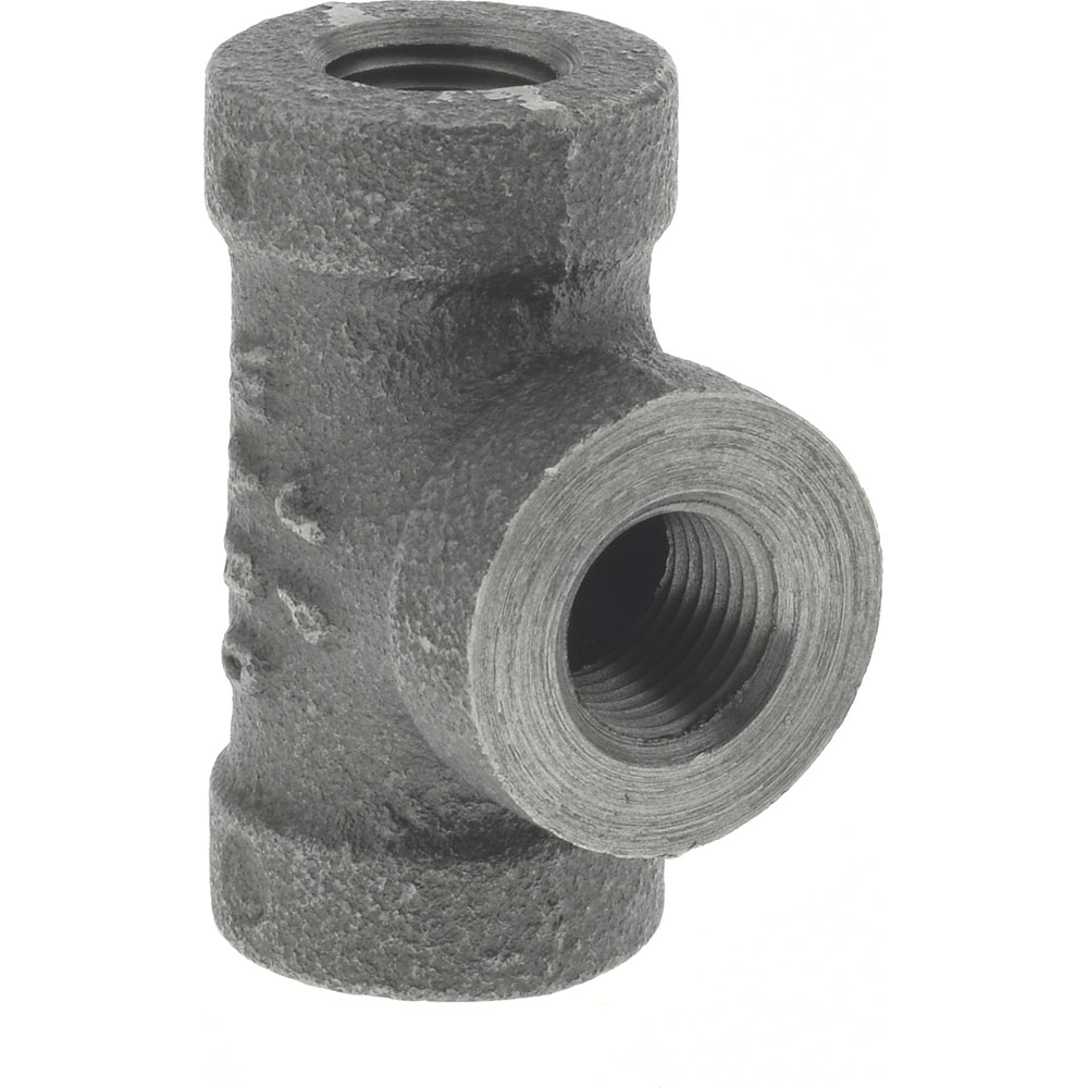 Anvil Black Pipe Fittings: Tee, 1/8", Threaded, Malleable Iron - 0310029202