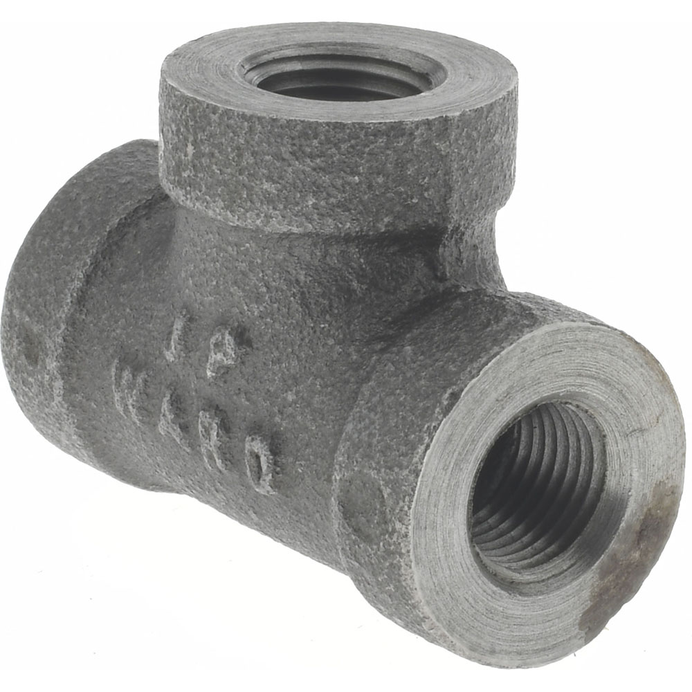 Anvil Black Pipe Fittings: Tee, 1/8", Threaded, Malleable Iron - 0310029202