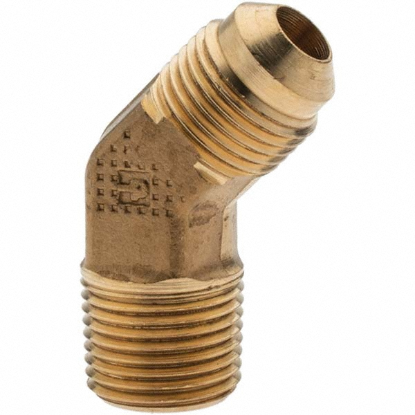 Parker Flared Tube Connector: 1/4" OD, 3/8-18 Thread - -11021-2
