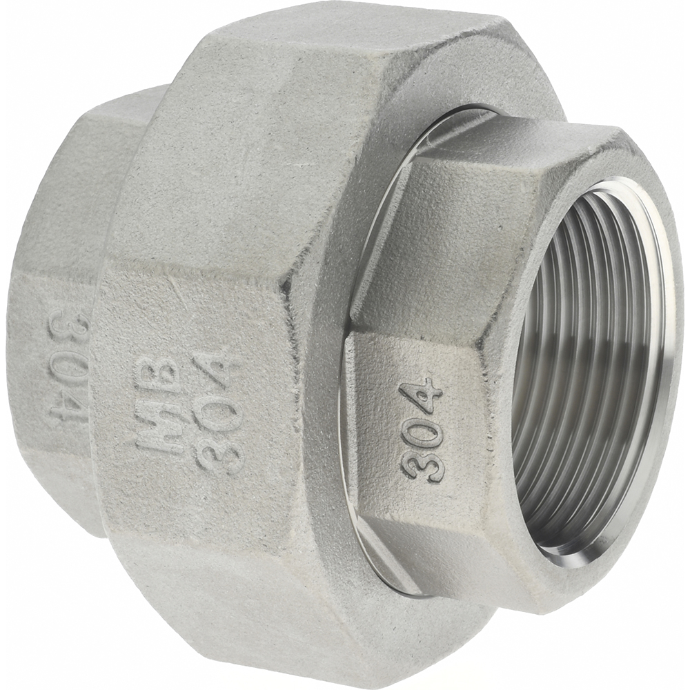 Merit Brass Pipe Union: 1-1/4", 304 Stainless Steel - K487-20