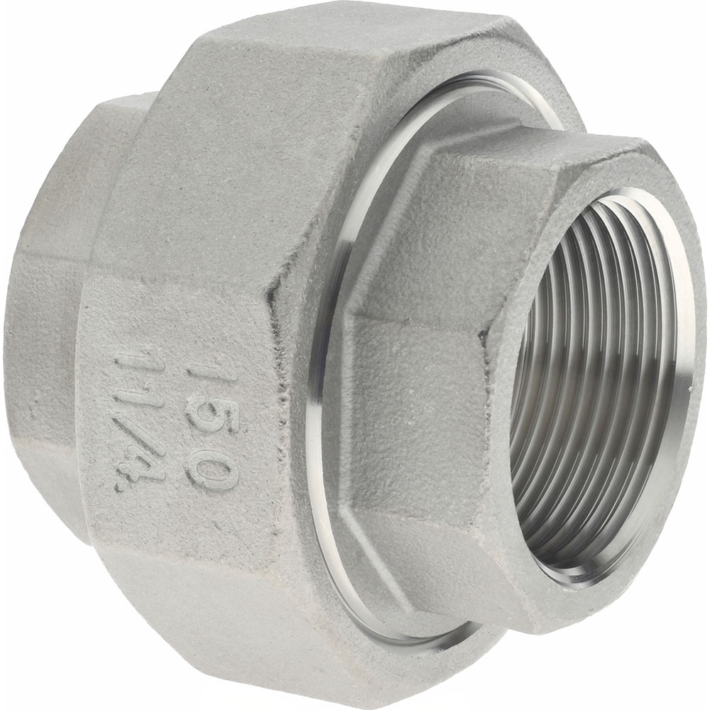 Merit Brass Pipe Union: 1-1/4", 304 Stainless Steel - K487-20