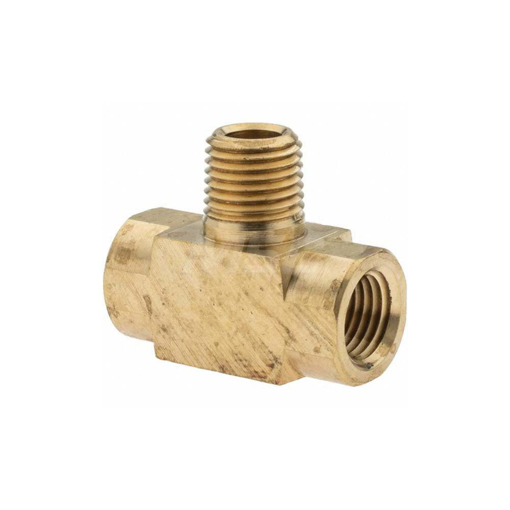 Parker Industrial Pipe Male Branch Tee: 1/4" Female Thread, 1/4" Male Thread, MNPTF x FNPTF - -11148-A