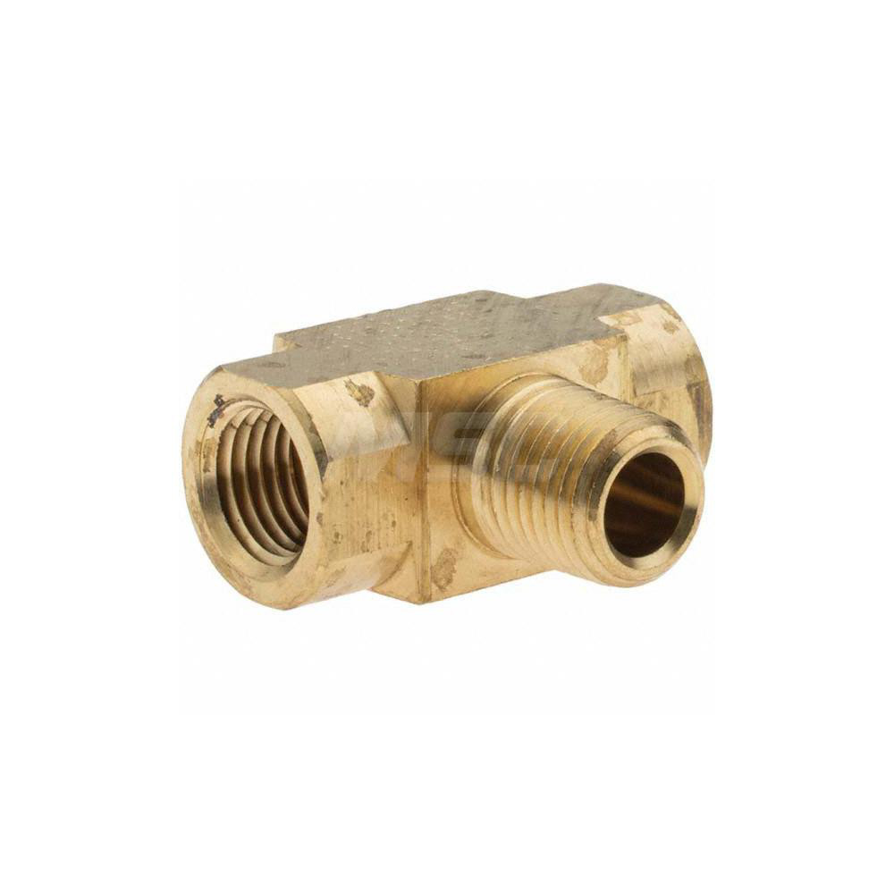 Parker Industrial Pipe Male Branch Tee: 1/4" Female Thread, 1/4" Male Thread, MNPTF x FNPTF - -11148-A