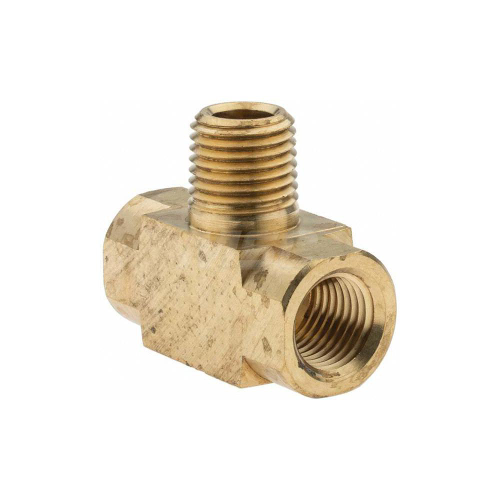 Parker Industrial Pipe Male Branch Tee: 1/4" Female Thread, 1/4" Male Thread, MNPTF x FNPTF - -11148-A