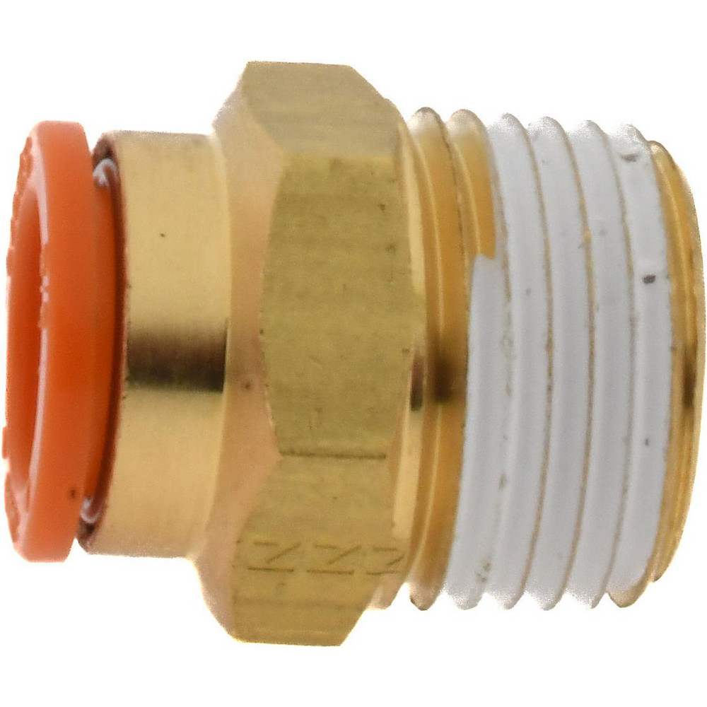 SMC PNEUMATICS Push-to-Connect Push-to-Connect Fitting: Connector, NPT, 3/8" OD - KQ2H11-36AS