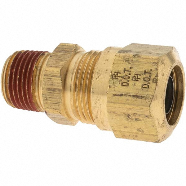 Parker Compression Tube Connector: 1/4-18, 1/4" Tube OD, Compression x MNPT - -11056-1