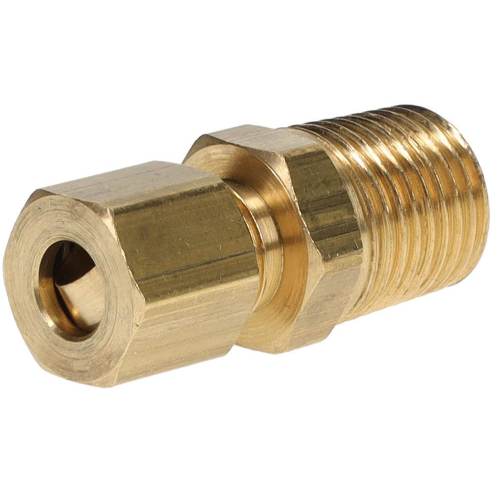 Parker Compression Tube Connector: 1/4-18, 1/4" Tube OD, Compression x MNPT - -11056-1