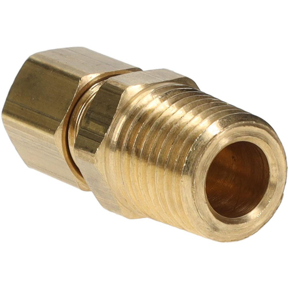 Parker Compression Tube Connector: 1/4-18, 1/4" Tube OD, Compression x MNPT - -11056-1