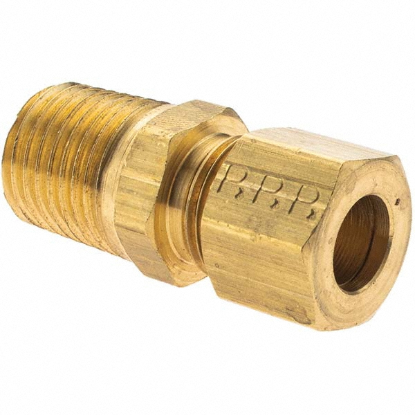Parker Compression Tube Connector: 1/4-18, 1/4" Tube OD, Compression x MNPT - -11056-1