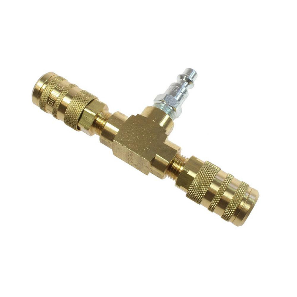 Made in USA Manifold: 1/2" Inlet, 3/8" Outlet, 2 Inlet Ports, 2 Outlet Ports, 2.75" OAL, 1.5" OAW, 1-1/2" OAH - PCM30-375-02B