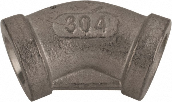 Merit Brass Pipe 45 deg Elbow: 1/8", 304 Stainless Steel - K402-02
