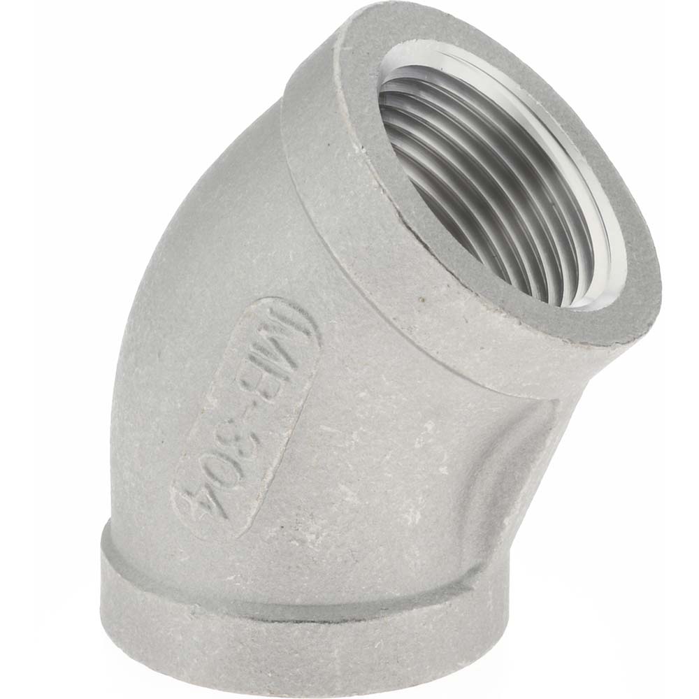 Merit Brass Pipe 45 deg Elbow: 1/8", 304 Stainless Steel - K402-02