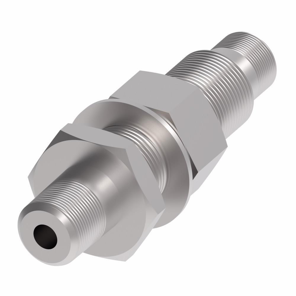 Eaton Industrial Pipe Bulkhead Coupling: 1/4" Female Thread, 1/2" Male Thread, MNPT x FNPT - FF4186-0804-1S