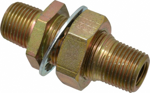 Eaton Industrial Pipe Bulkhead Coupling: 1/4" Female Thread, 1/2" Male Thread, MNPT x FNPT - FF4186-0804-1S