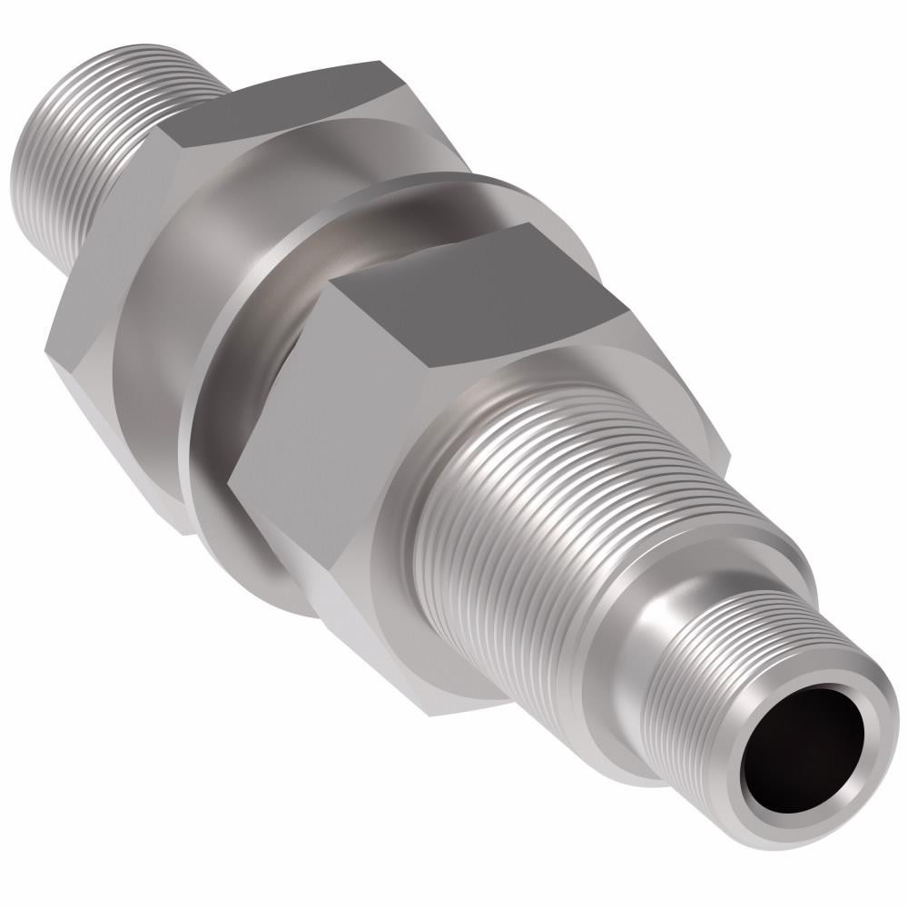 Eaton Industrial Pipe Bulkhead Coupling: 1/4" Female Thread, 1/2" Male Thread, MNPT x FNPT - FF4186-0804-1S