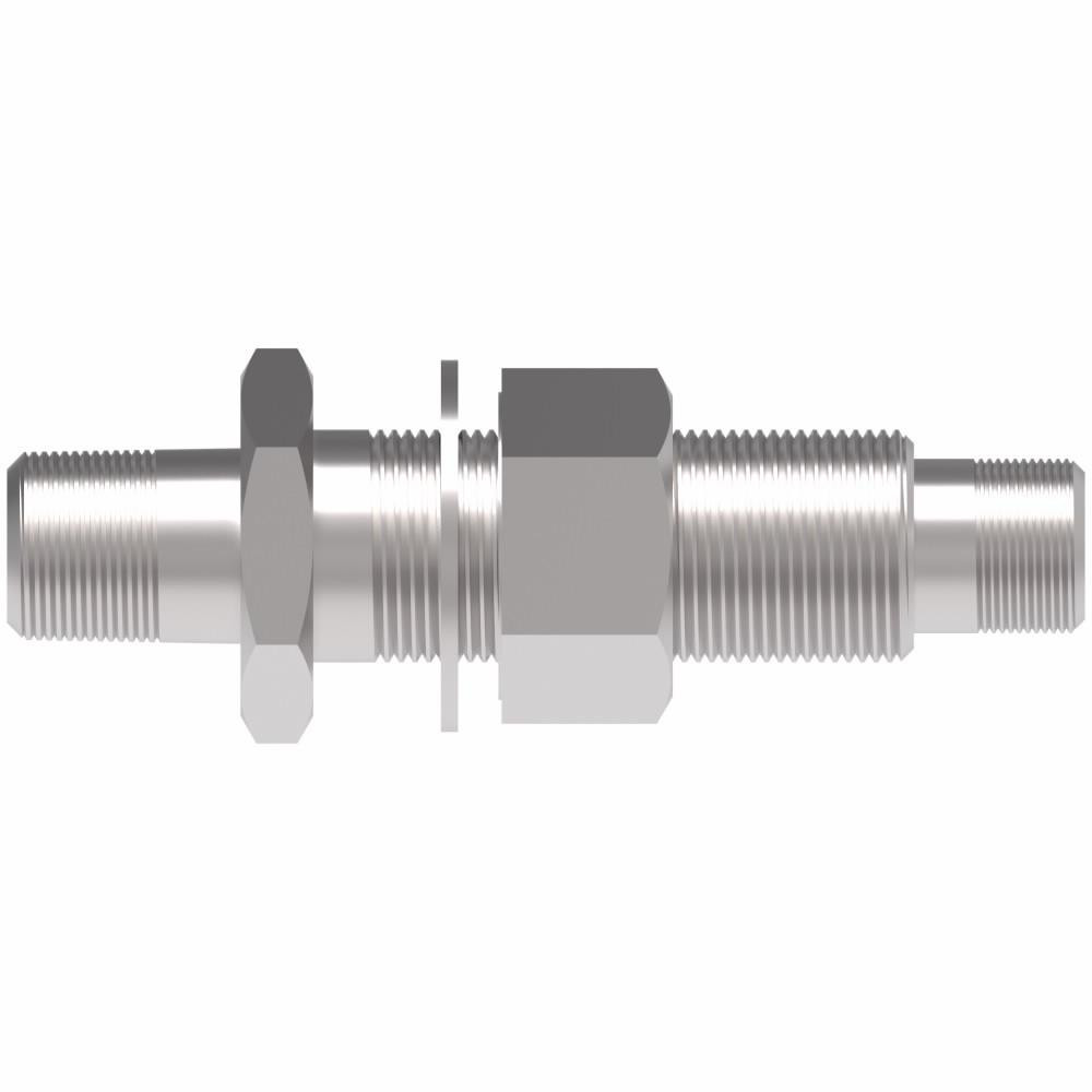 Eaton Industrial Pipe Bulkhead Coupling: 1/4" Female Thread, 1/2" Male Thread, MNPT x FNPT - FF4186-0804-1S