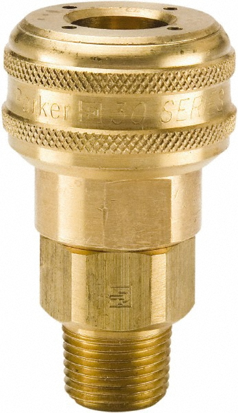 Parker Pneumatic Hose Coupling: 3/8-18, 1/4" Body Dia, Industrial Interchange - B32E