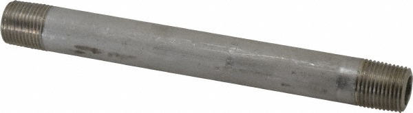 Merit Brass Stainless Steel Pipe Nipple: 3/8" Pipe, Grade 304 & 304L - 4506-600