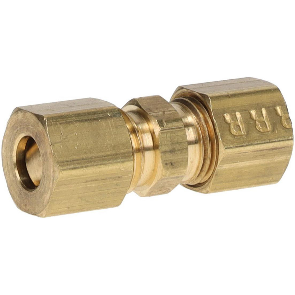 Parker Compression Tube Union: 7/16-24, 1/4" Tube OD, Compression x Compression - 62C-4