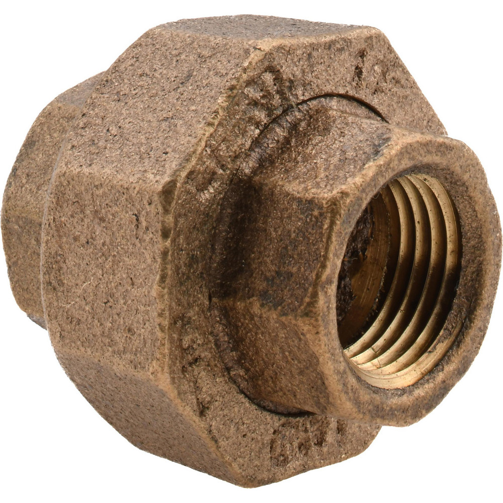 Merit Brass Brass Pipe Union: 3/8" Fitting, Threaded, FNPT x FNPT, Class 125, Lead Free - XNL187-06
