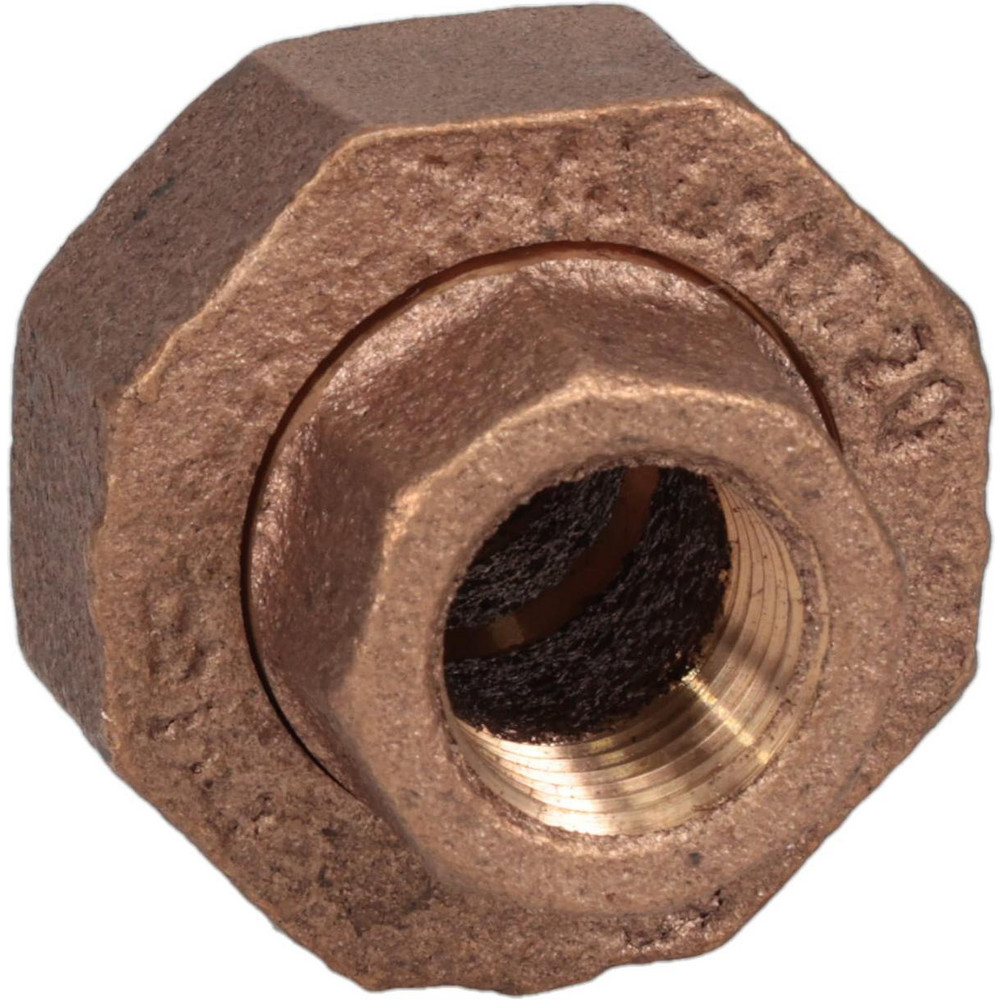 Merit Brass Brass Pipe Union: 3/8" Fitting, Threaded, FNPT x FNPT, Class 125, Lead Free - XNL187-06