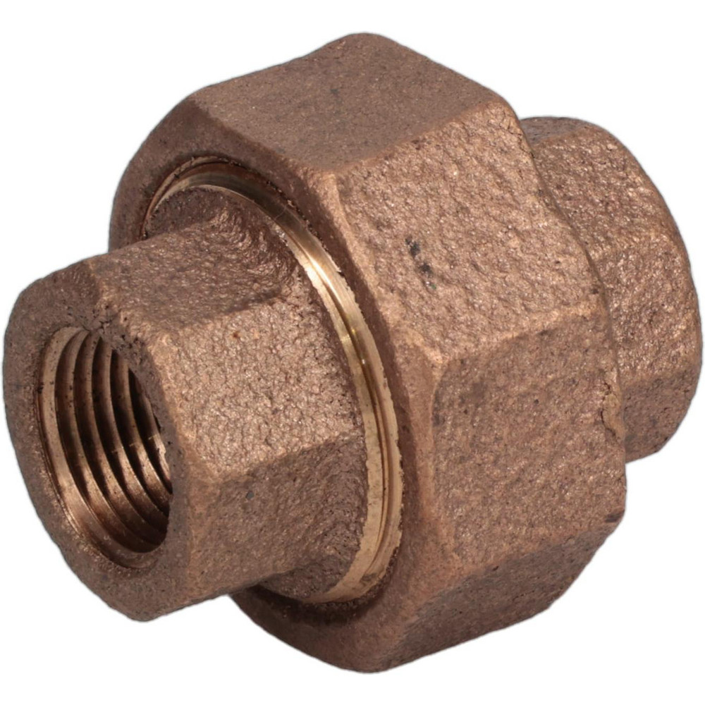 Merit Brass Brass Pipe Union: 3/8" Fitting, Threaded, FNPT x FNPT, Class 125, Lead Free - XNL187-06