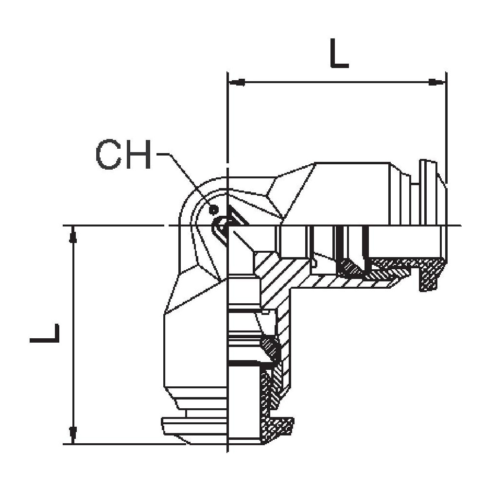 Aignep USA Push-to-Connect Tube x Tube Fitting: Union Elbow, 8.00 mm OD - 50130N-8