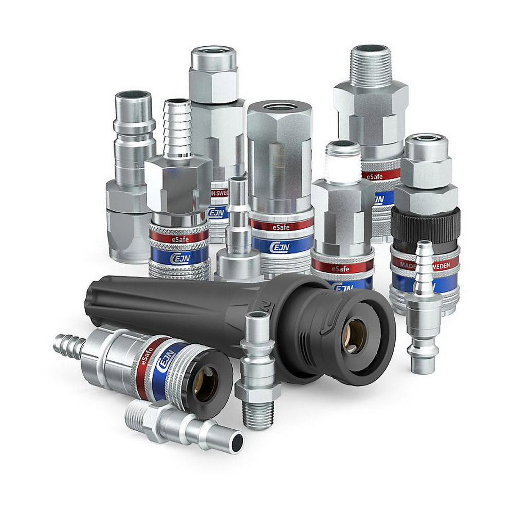 CEJN Pneumatic Hose Coupling: 3/8" Thread, 3/8" Body Dia, High Flow Interchange - 10 410 5454