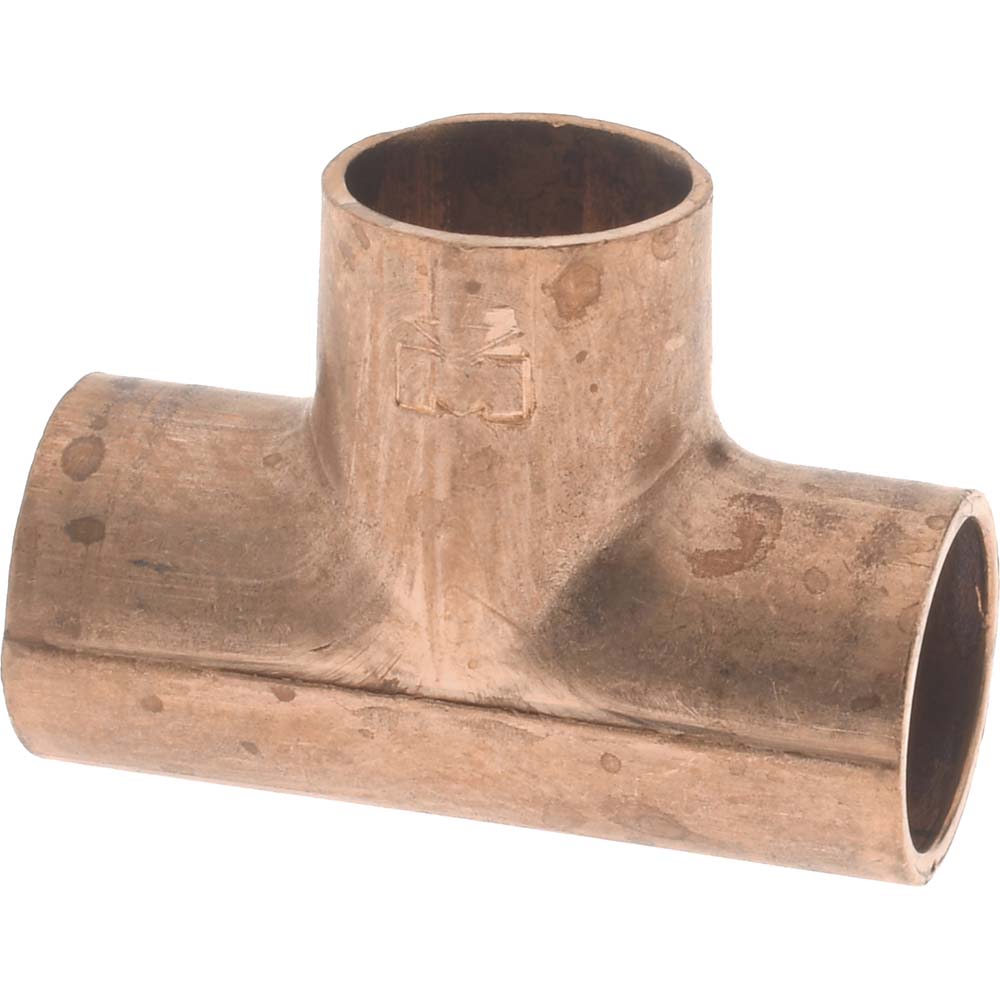 Value Collection Wrot Copper Pipe Tee: 1/2" x 1/2" x 1/2" Fitting, C x C x C - BDNA-15878