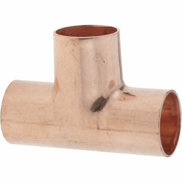 Value Collection Wrot Copper Pipe Tee: 1/2" x 1/2" x 1/2" Fitting, C x C x C - BDNA-15878